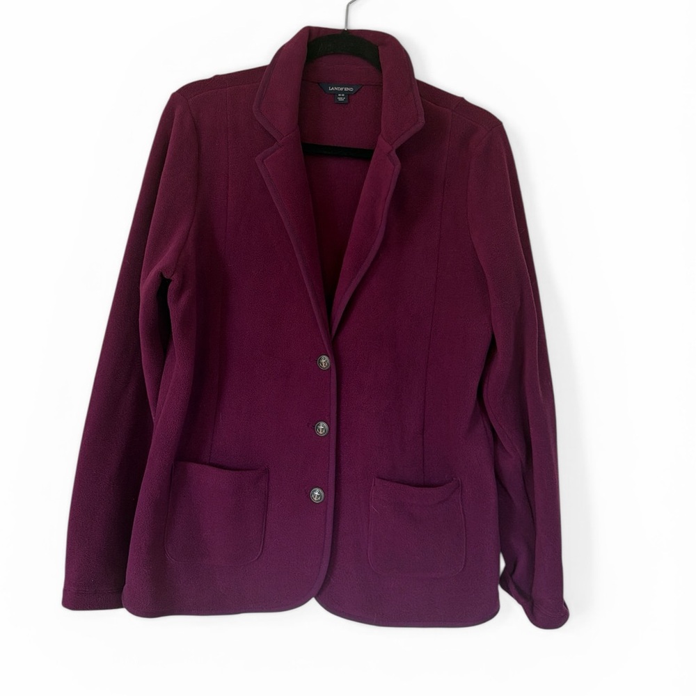 Lands' End Women's Plum fleece Blazer